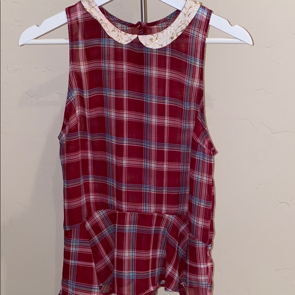 Plaid Hollister Top